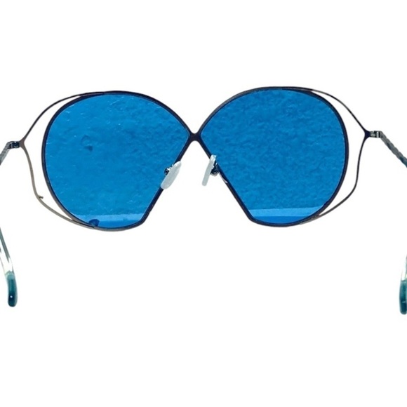 Vintage Wire Framed Sunglasses With Blue Tint - Picture 5 of 6